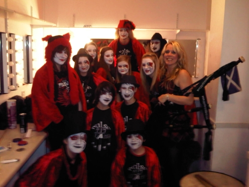 Getting ready to go on stage at the Edinburgh Playhouse with 'Pulse of the Place Youth Samba Band' at Edinburgh's Got Talent!